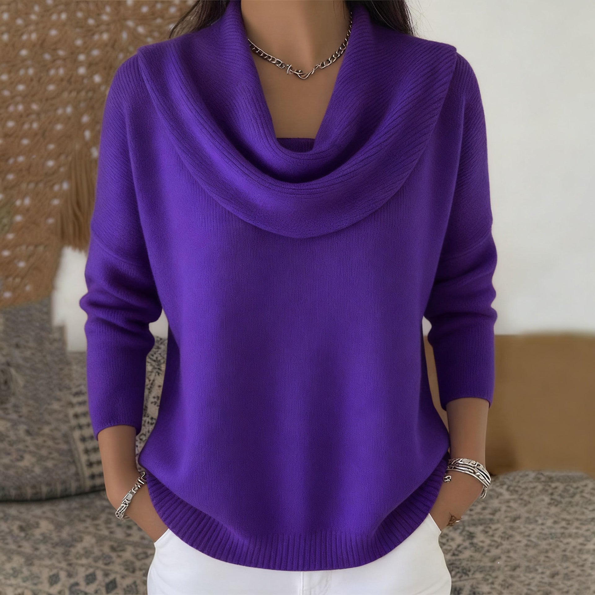 Beatrice | Draped Cowl Collar Jumper