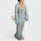 Elina – Maxi Dress with V-Neck and Holiday Flair