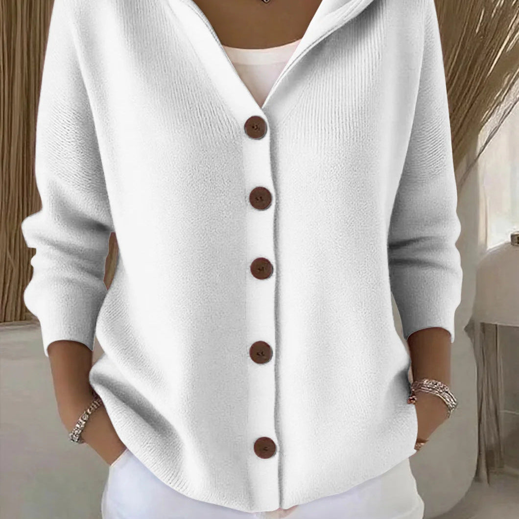 Clara | Button-Front Knitted Hoodie