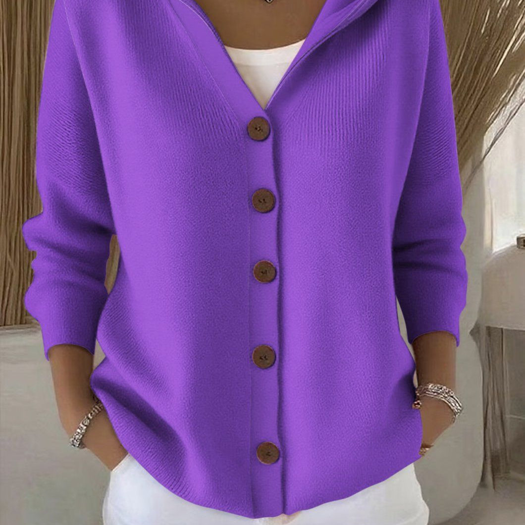 Clara | Button-Front Knitted Hoodie