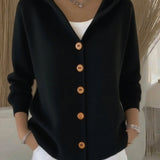 Clara | Button-Front Knitted Hoodie