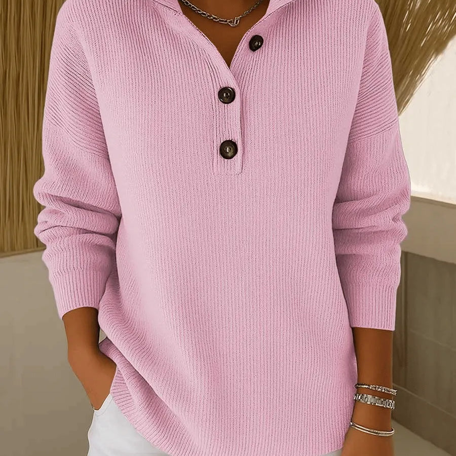 Florence | Ribbed Polo-Collar Jumper