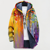 Rosalind | Hooded Artistic Print Coat