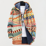 Gwendolen | Hooded Geometric Print Coat