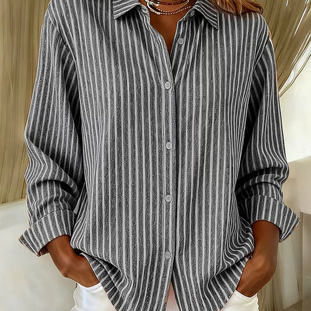 Harriet | Striped Button Placket Shirt