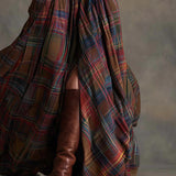 Highland Muse™ | Vintage Plaid Maxi Dress