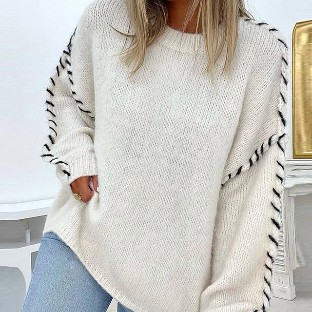 Ivy | Whipstitch Sleeve Knit Jumper