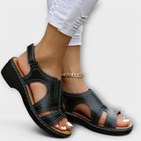 Christina – Orthopaedic Leather Sandals with Comfort Heel