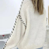 Ivy | Whipstitch Sleeve Knit Jumper