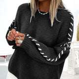 Ivy | Whipstitch Sleeve Knit Jumper