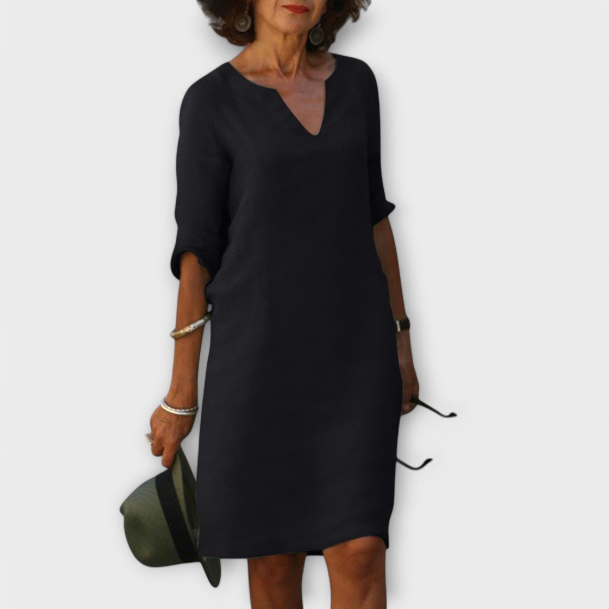 Sandra - Stylish, Comfortable V-Neck Dress