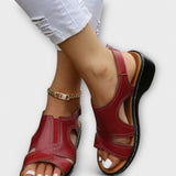Christina – Orthopaedic Leather Sandals with Comfort Heel