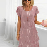 Victoria | Elegant Comfort Ruffle Dress