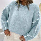 Ivy | Whipstitch Sleeve Knit Jumper