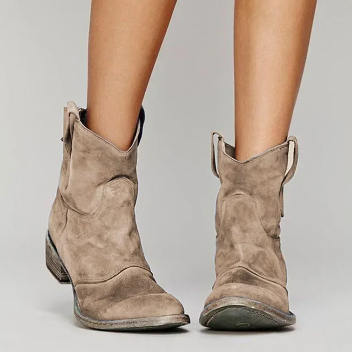 Hazel | Western-Style Suede Ankle Boots