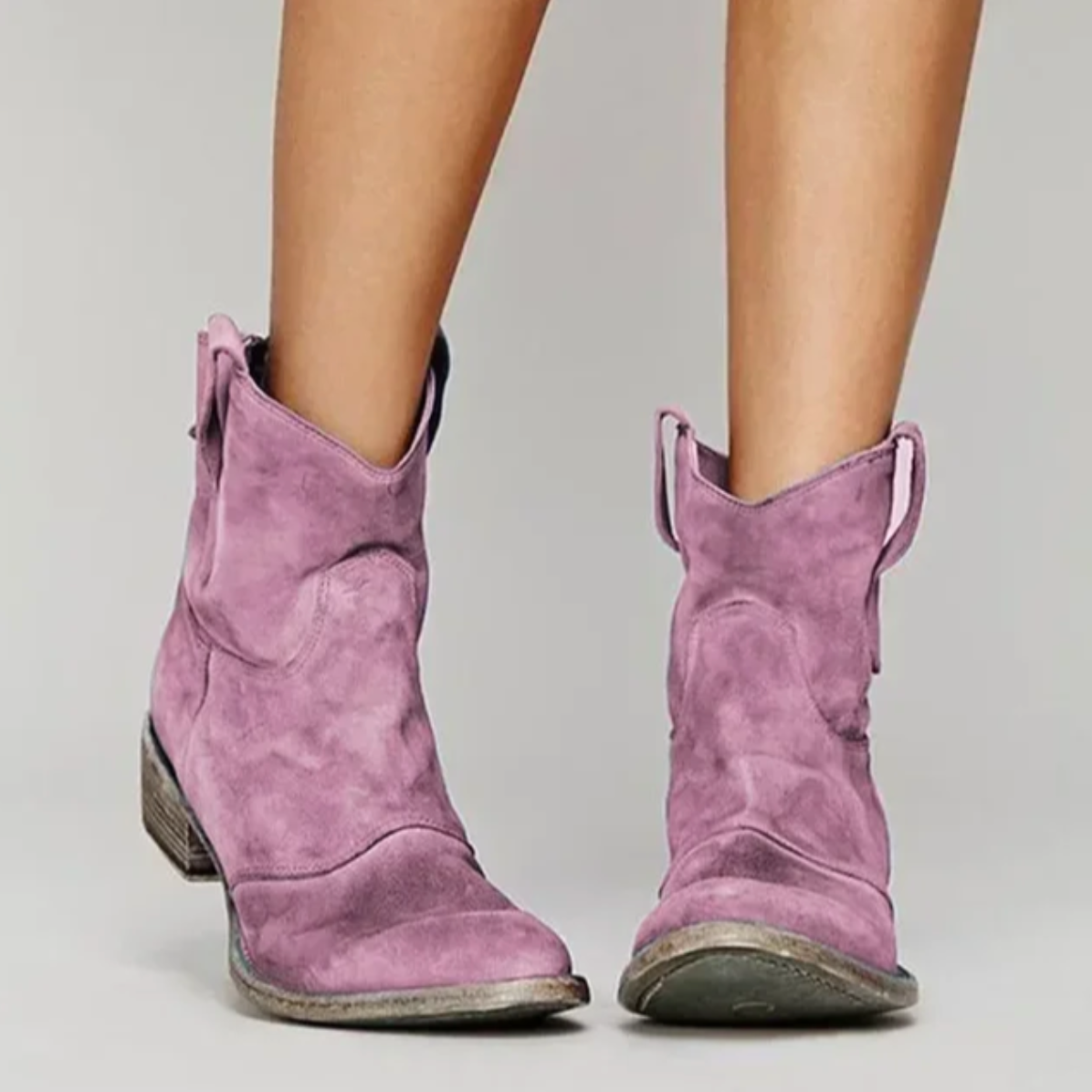 Hazel | Western-Style Suede Ankle Boots