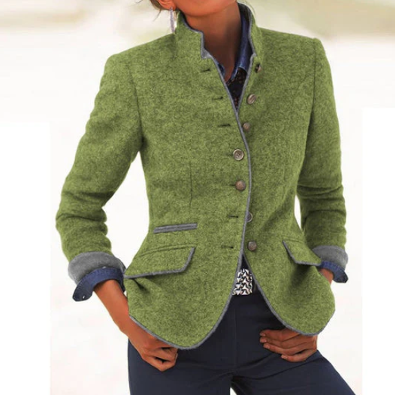 Adelaide | Wool-Blend Stand-Collar Jacket