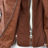 Rosalind | Hooded Faux Leather Biker Coat