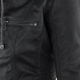 Rosalind | Hooded Faux Leather Biker Coat
