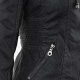 Rosalind | Hooded Faux Leather Biker Coat