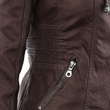 Rosalind | Hooded Faux Leather Biker Coat