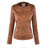 Rosalind | Hooded Faux Leather Biker Coat