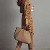 Maribelle™ | Vintage Polka Dot Suede Midi Dress