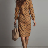 Maribelle™ | Vintage Polka Dot Suede Midi Dress