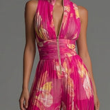 Rosalind | Pleated Chiffon Wide-Leg Jumpsuit