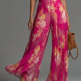 Rosalind | Pleated Chiffon Wide-Leg Jumpsuit