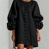 Florence | Rose-Cuff Button Mini Dress