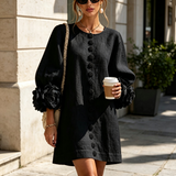 Florence | Rose-Cuff Button Mini Dress