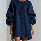 Florence | Rose-Cuff Button Mini Dress