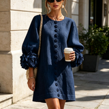 Florence | Rose-Cuff Button Mini Dress