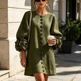 Florence | Rose-Cuff Button Mini Dress