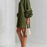Florence | Rose-Cuff Button Mini Dress