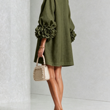 Florence | Rose-Cuff Button Mini Dress