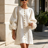 Florence | Rose-Cuff Button Mini Dress