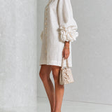 Florence | Rose-Cuff Button Mini Dress