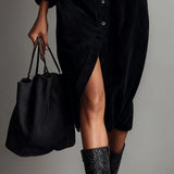 Isla Noir™ | Vintage Corduroy Midi Dress
