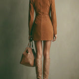 Riviera Suede Zip-Up Mini Dress