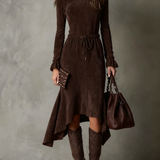 Isla | Suede Drawstring Maxi Dress