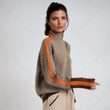 Brigitte Atelier | Malou – Roll Neck Jumper with Contrast Stripes