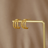 Anaya Triple Gold Hoop Earrings