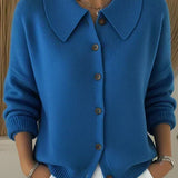 Cecilia | Button Collar Knit Cardigan