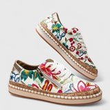 Daphne | Floral Embroidered Platform Trainers