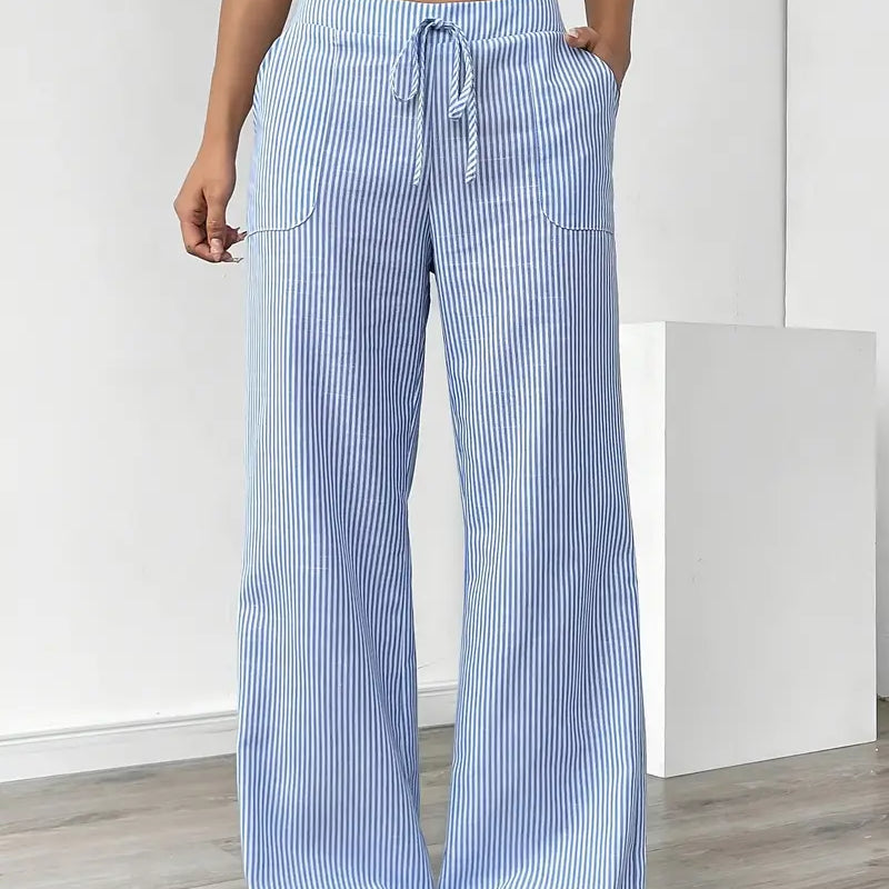 Alina™ | Elegant Striped Trousers with Pockets