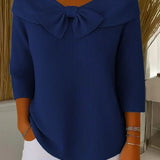 Daphne | Ribbed Knit Jumper with Bow Detail