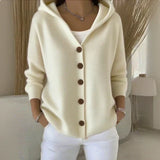 Clara | Button-Front Knitted Hoodie