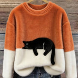 Bonnie™ — Cat Print Oversized Sweater
